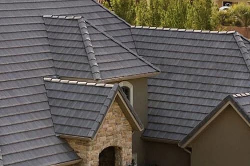 A concrete tile roof on a San Diego home — the real waterproofing is the underlayment hidden beneath the tile.